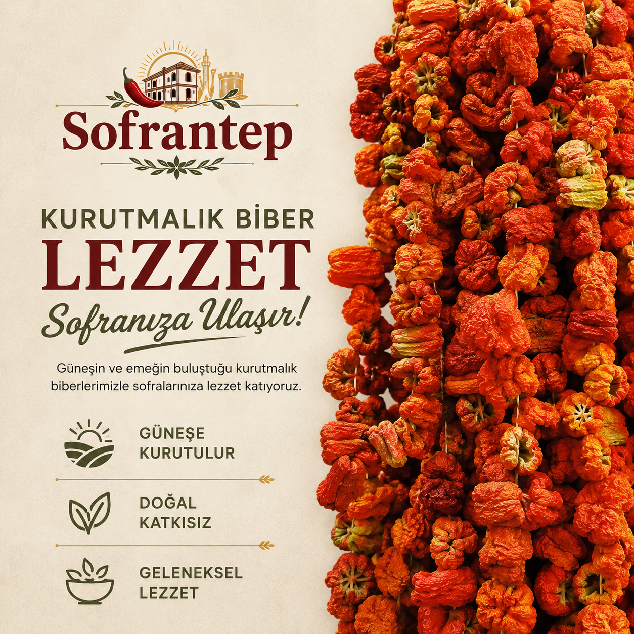 Gaziantep Güneşinde Kuruyan Gerçek Kurutmalıklar